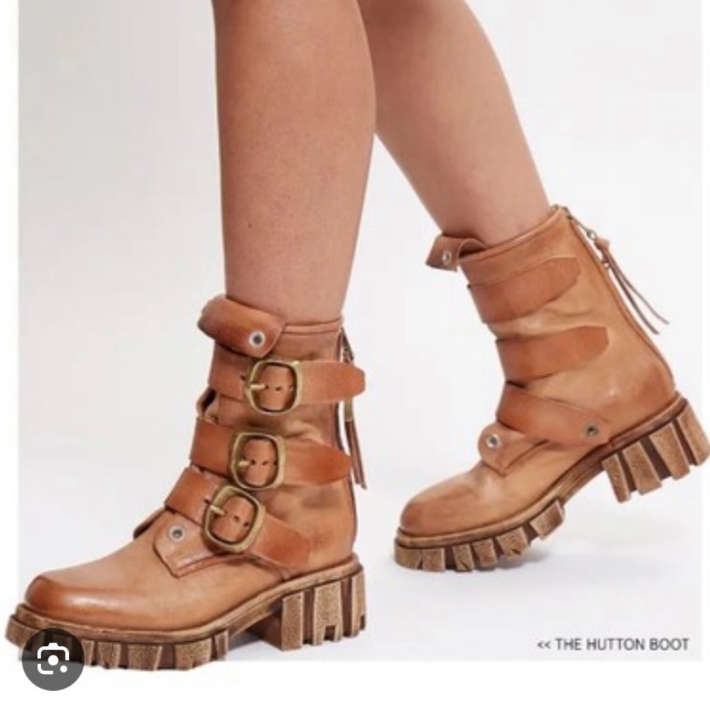 A.S.98 Hutton Camel Leather Combat Boots